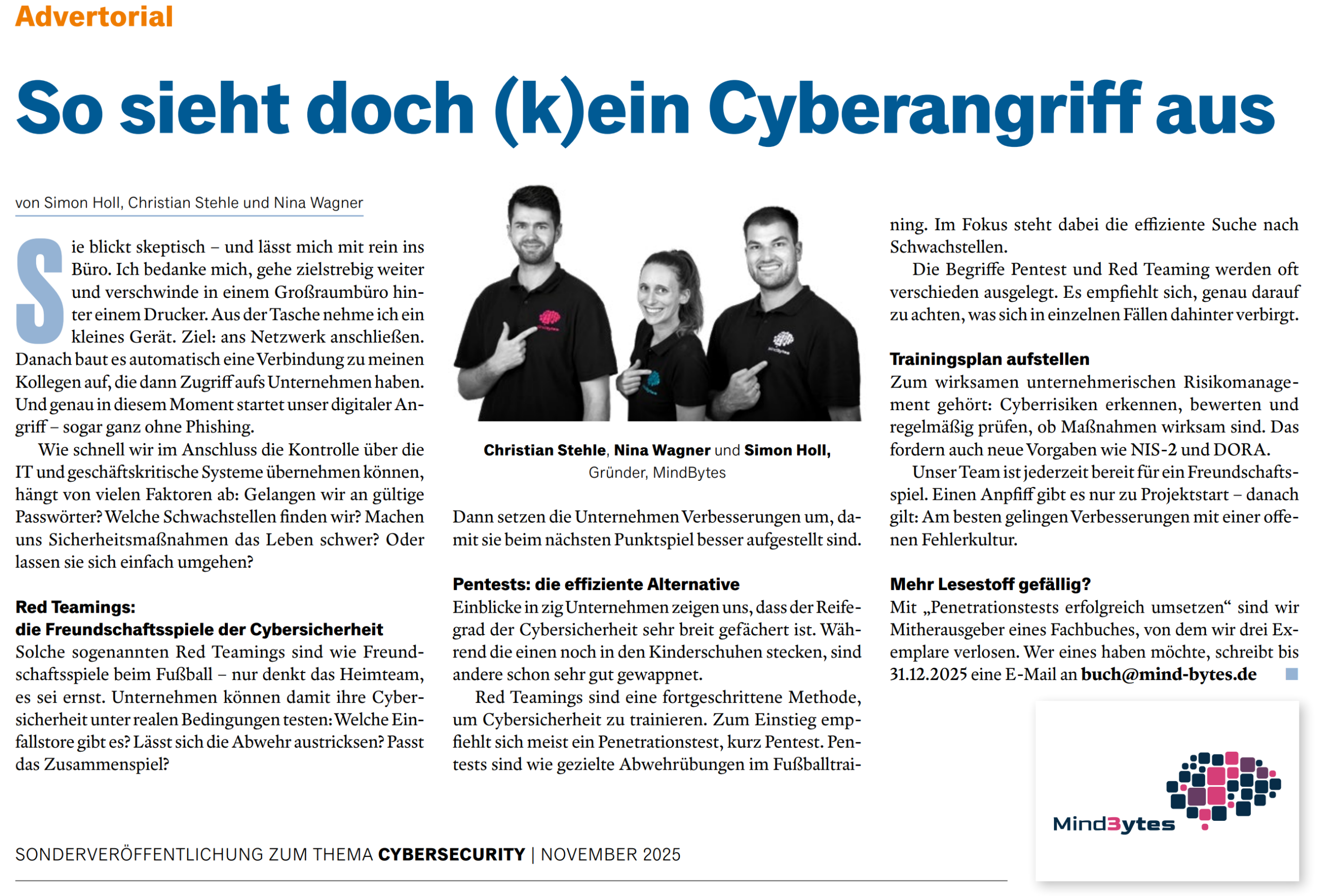 Handelsblatt Journal Cybersecurity & Datenschutz - So sieht doch (k)ein Cyberangriff aus - 11/2025